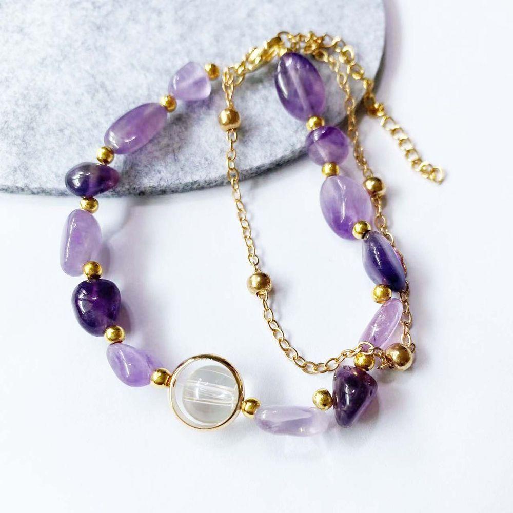 Vòng Tay Hạt Đá Prehnite Bằng Thép Không Gỉ Sáng Tạo|Vòng Tay Dây Xích Phong Cách Hàn Quốc