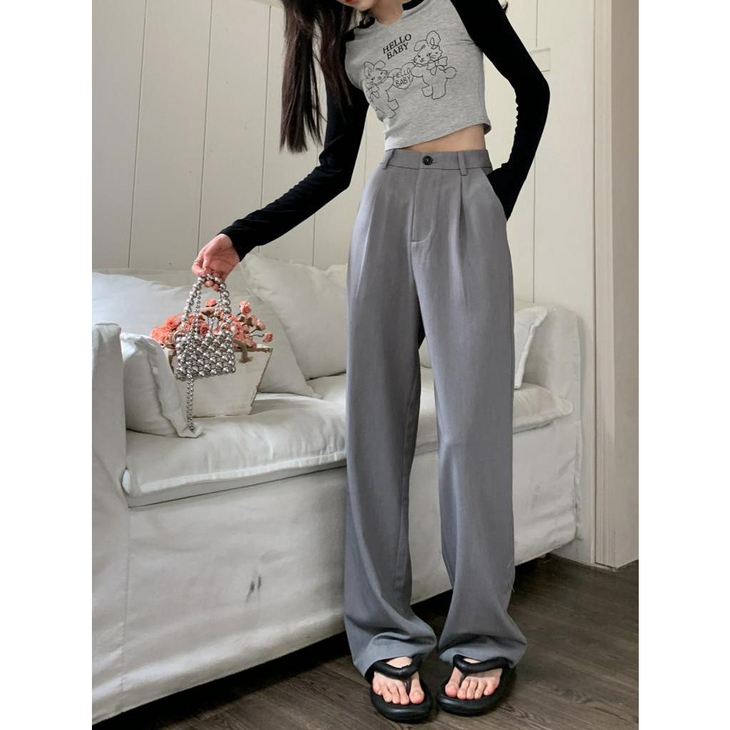 Quần Dài Ống Rộng Lưng Cao Thời Trang Mùa Xuân 62237