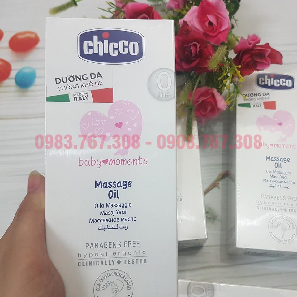 Dầu Matxa Toàn Thân Chicco Cho Bé Từ Sơ Sinh Chiết Xuất Cám Gạo (0m+) - 200ml - 8059147053693