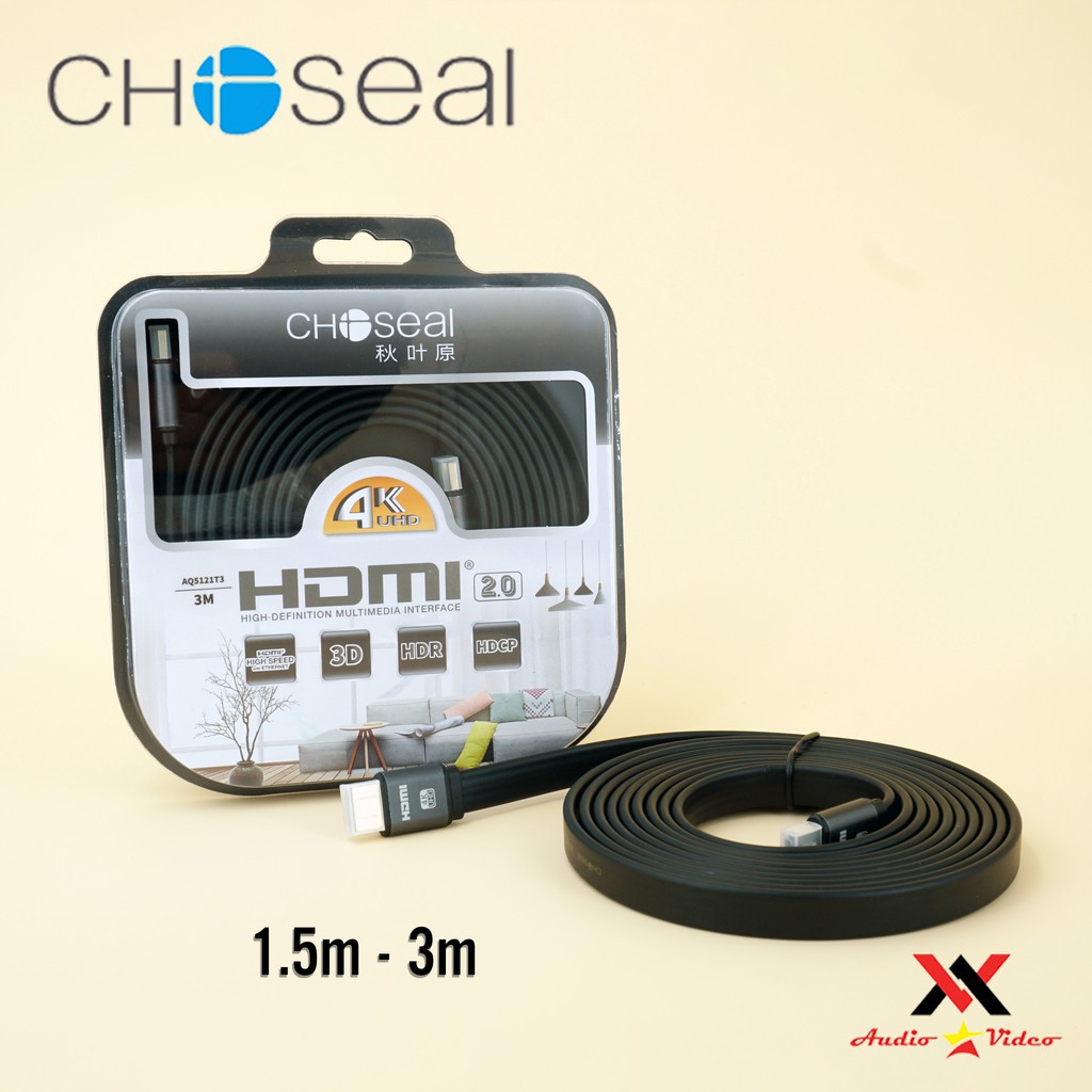 Dây Cáp HDMI Choseal cao cấp, Loại Dẹt 1,5m, 3m, tivi, chơi game, máy chiếu