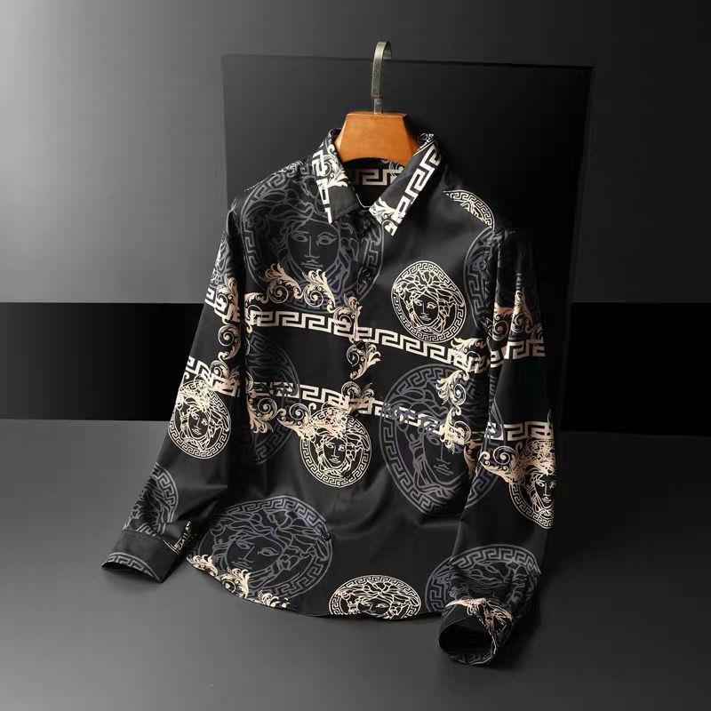 Áo sơ mi versace dài tay hợp thời trang nam mỏng mùa xuân nam s áo sơ mi hoa-inch cá nhân hóa áo sơ mi in