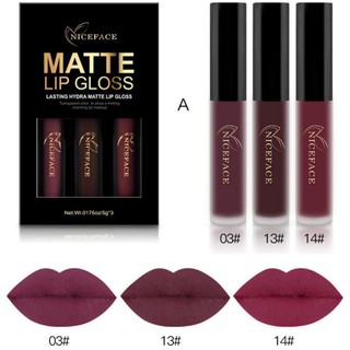 Set 3 son môi NICEFACE màu quyến rũ