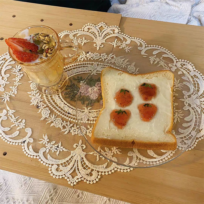 Thảm Lót Bàn Ăn Phối Ren Chống Trượt Phong Cách Retro Bắc Âu