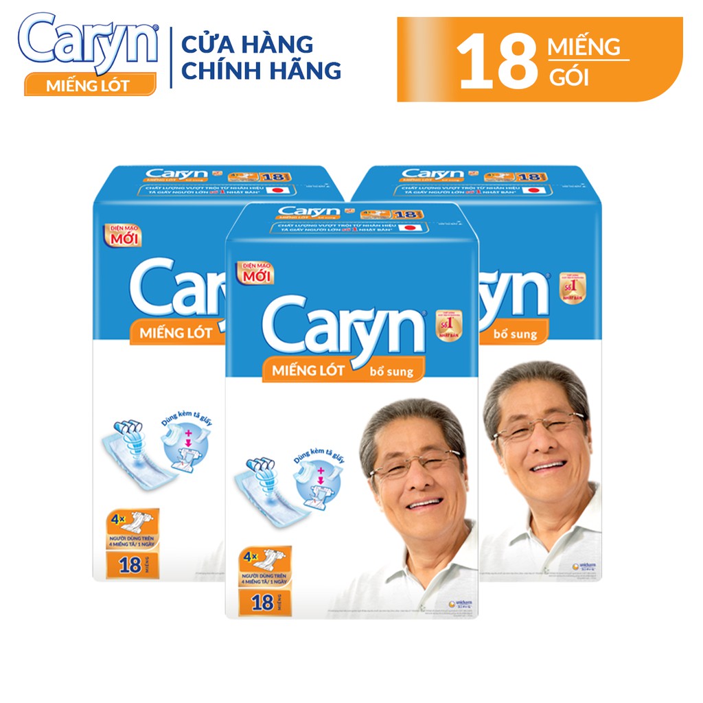 Miếng Lót Bổ Sung Caryn 18 Miếng/ Combo 3 (54 Miếng) Cho Người Lớn (Dùng Trên 4 Miếng/Ngày)