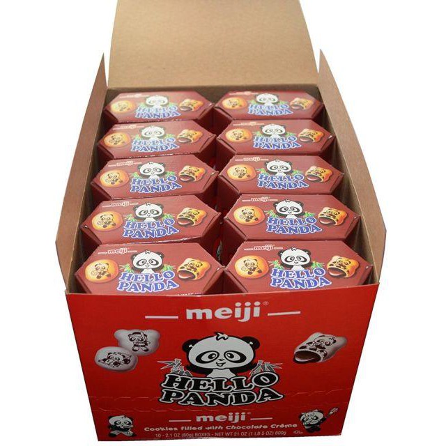 Combo 10 Hộp Bánh Gấu Meiji Hello Panda hộp 50g