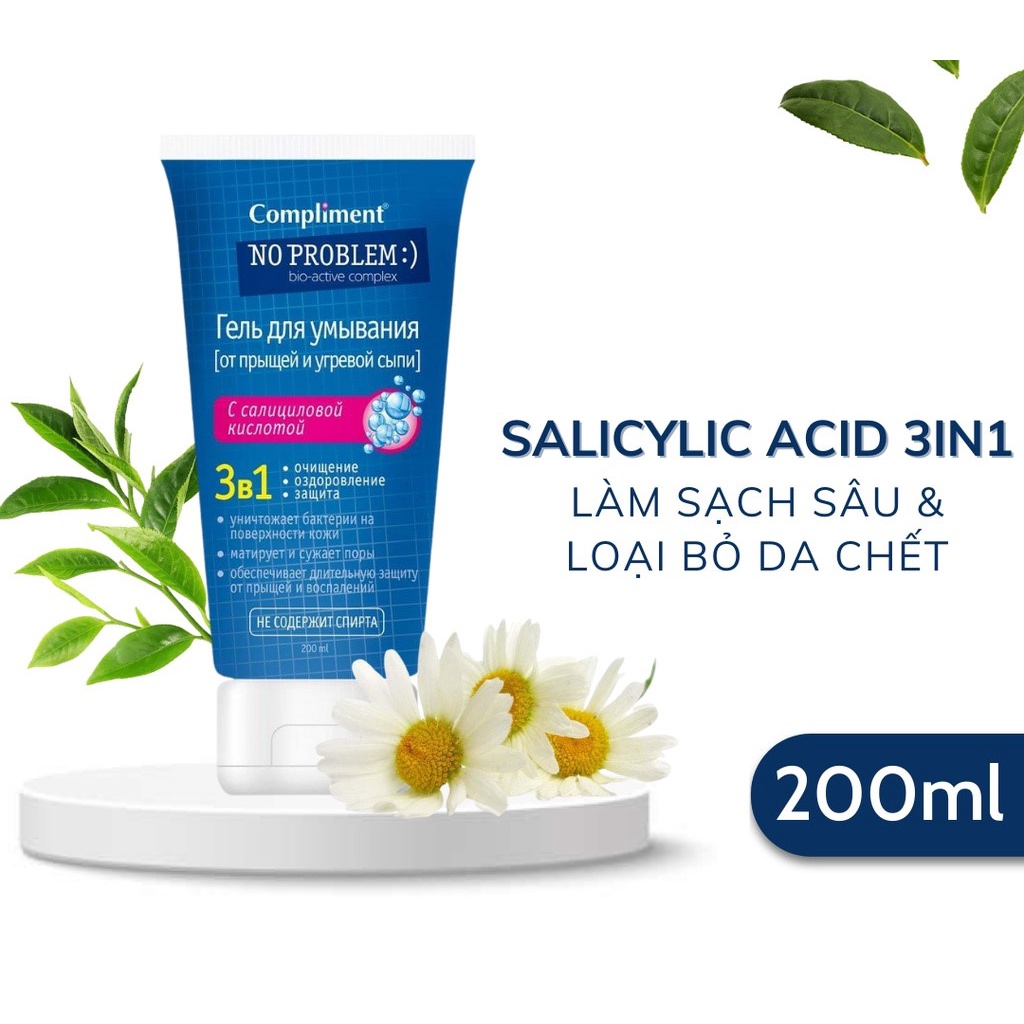 Sữa rửa mặt NO PROBLEM Compliment chứa Salicylic Acid, Tea Tree 200ml
