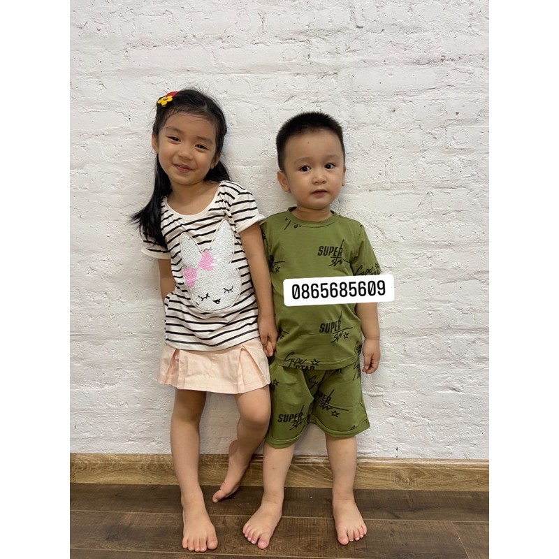 Áo phông/cộc bé gái kim sa lật thỏ/mèo/elsa