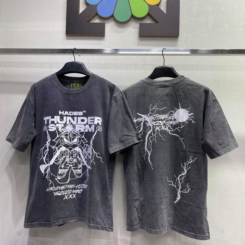 Áo thun Hades Thunder Storm Washed Tee - Áo thun oversize nam nữ AL96
