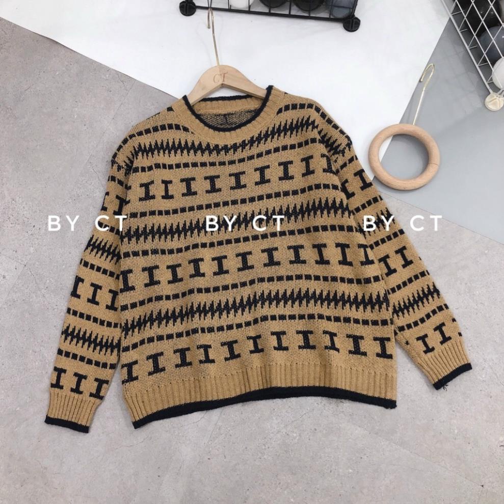 Áo len thổ cẩm nữ, áo len from rộng tay dài chất len cực dày cổ tròn phom chuẩn dễ mặc dễ phối đồ siêu phẩm về làng | BigBuy360 - bigbuy360.vn