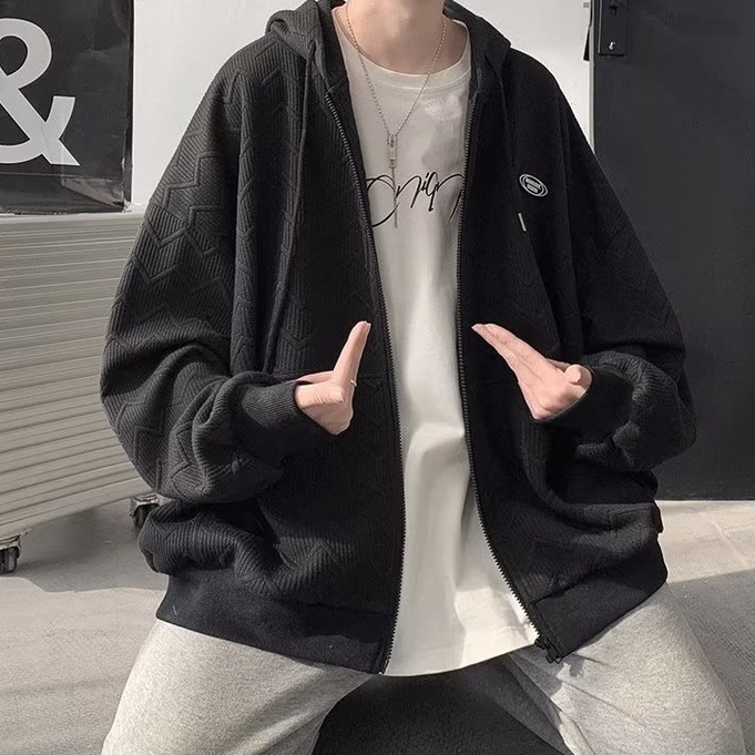 Áo Khoác Hoodie Nam Dáng Rộng Kiểu Hàn Quốc Thiết Kế Đơn Giản Thời Trang Cho Các Cặ áo khoác nỉ bông unisex áo khoác hoodie nam form rộng