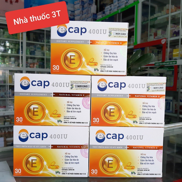 Ecap 400 Vitamin e thiên nhiên, giảm lão hoá, giảm nhăn da, chống oxy hóa, bảo vệ tim mạch. | BigBuy360 - bigbuy360.vn
