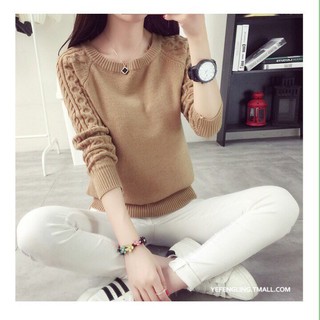 Áo len phối tay gân kl498t