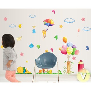 Decal dán tường Học đếm số