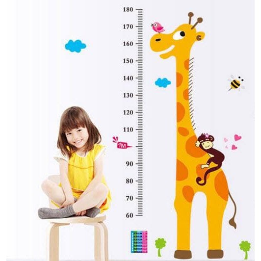 Thước Đo Chiều Cao Cho Bé Kết Hợp Đo Thị Lực Mẫu Dễ Thương Dán Tường 1183