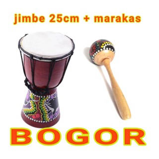 Image of kendang gendang jimbe djembe dan alat musik marakas