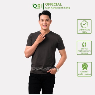 Áo Thun Nam Trơn Cổ Tròn GOLD RHINO, Áo Phông Nam Basic  Cao Cấp Hàng Hiệu Đẹp Thoáng Mát Tay Ngắn Rêu Đậm