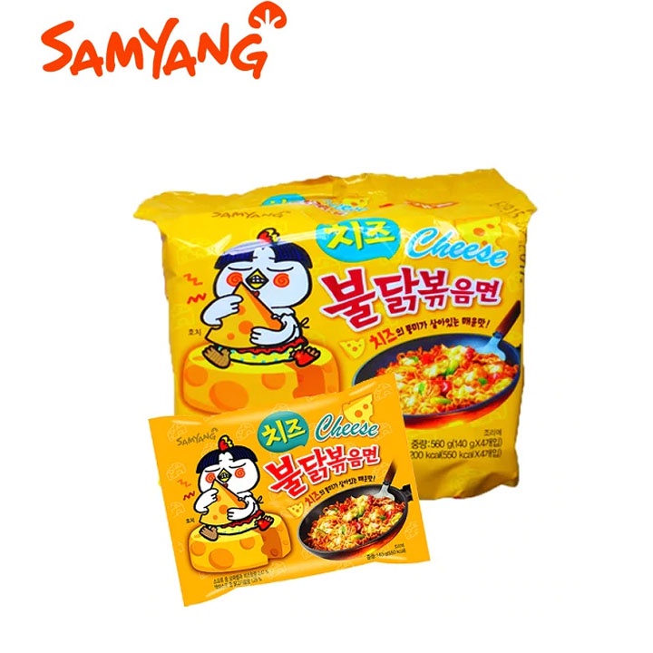 Lốc 5 gói Mì Gà Cay Phô Mai Hàn Quốc Samyang 140g