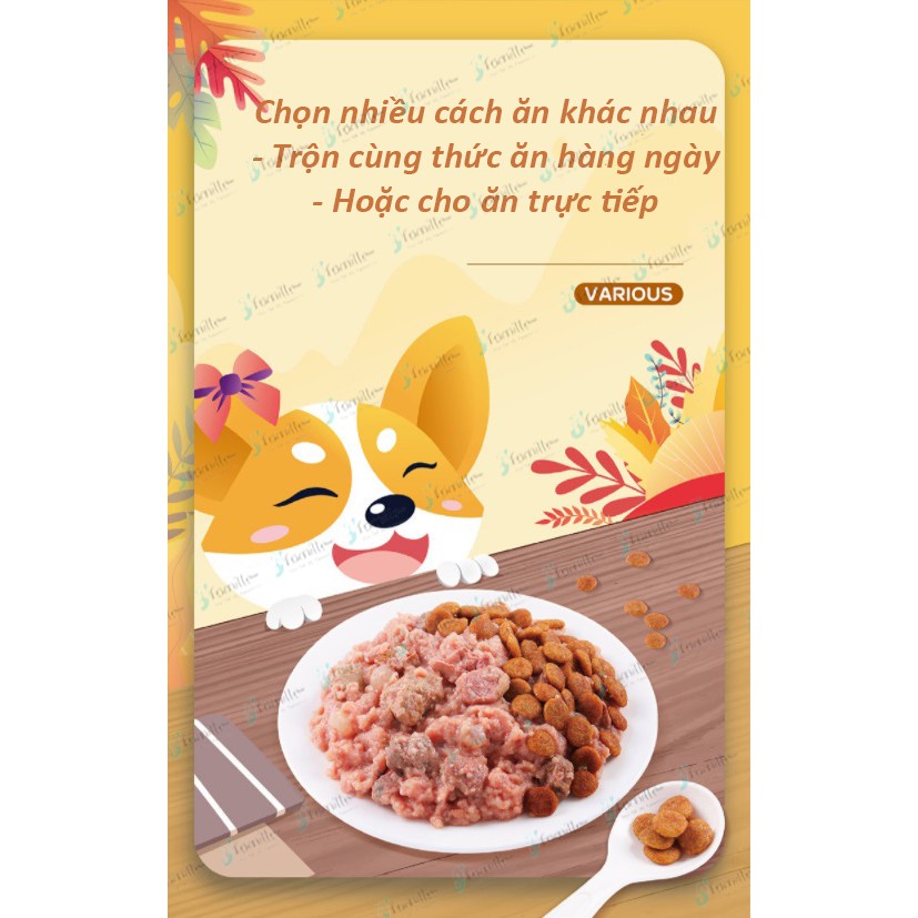 [DOG ONLY]Thức Ăn Ướt Cho Cún JFamille, Pate Sánh Mềm Mịn, Cung Cấp Dinh Dưỡng Cần Thiết. Sẵn 2 vị, gói 70gr - JF49