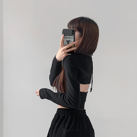 Áo Dệt Kim Cổ Yếm Dáng Ngắn Thiết Kế Quyến Rũ Thời Trang Cho Nữ