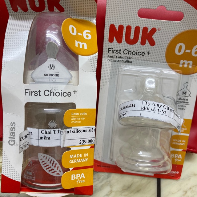 bình sữa sơ sinh Nuk