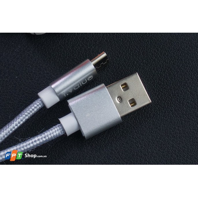 ( BẢO HÀNH 1 NĂM ) Cáp Micro 1m ivalue Fishing Bạc - Bảo Hành ĐỔI MỚI trong 1 năm tại FPTShop