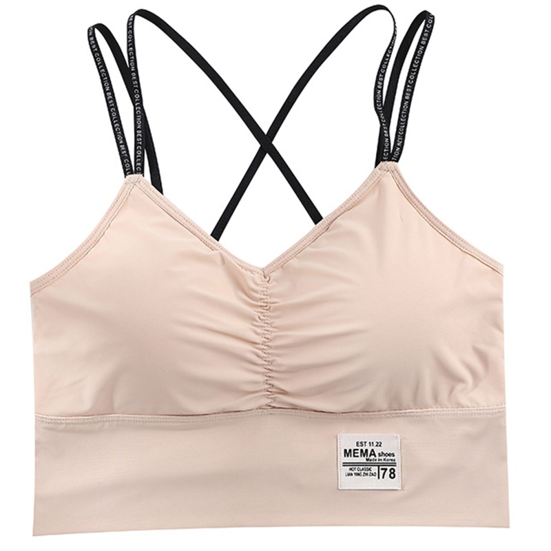 Brroa Áo Ngực Thể Thao Hai Dây Có Mút Đệm Cổ Chữ V In Chữ Thời Trang Quyến Rũ Cho Nữ