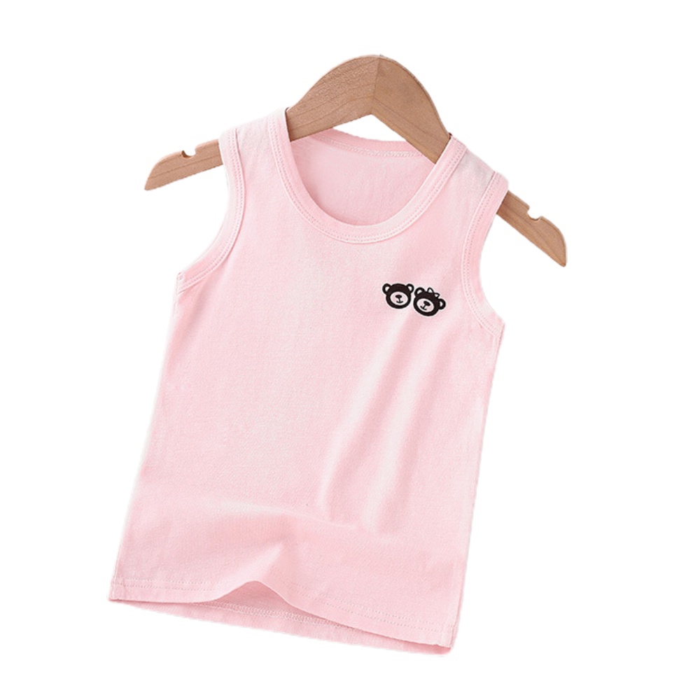 Áo thun ba lỗ dáng rộng màu sắc đơn giản chất liệu cotton thoáng khí cho bé