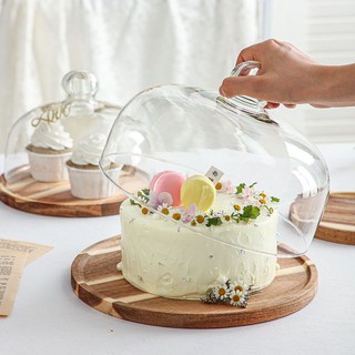 Dụng cụ trang trí chất lượng cao❤Khay gỗ trưng bày bánh tráng miệng có nắp đậy tiện dụng