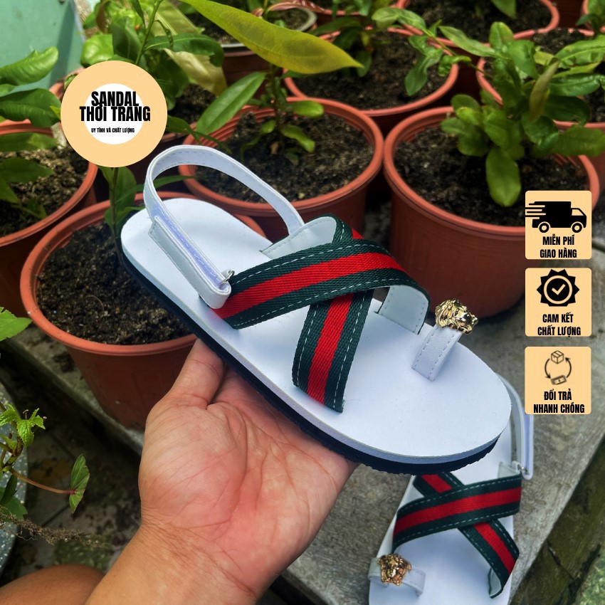 Dép quai hậu nữ nam, SANDALTHOITRANG Giày sandal nữ đi học, xỏ ngón quai chéo F87 sandal đồng nai full size 30-44