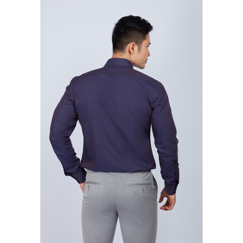 Áo sơ mi nam mattana Slim fit dài tay tím đậm MAM28200371711533