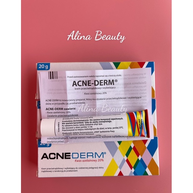 Kem Acne Derm giúp giảm mụn, mờ thâm, sáng da - Acid Azelaic 20% 20g