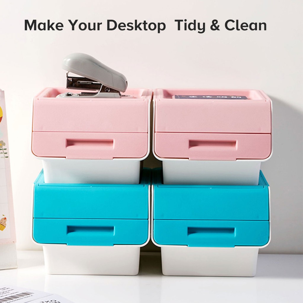 Hộp Đựng Đồ Có Nắp Hộp đựng đồ Mini Bằng Nhựa Đa Năng Miniso (Blue)