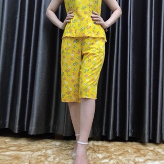 Bộ lanh lụa cổ tim