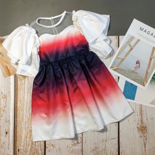 Đầm tay bèo loang màu Luni Kids