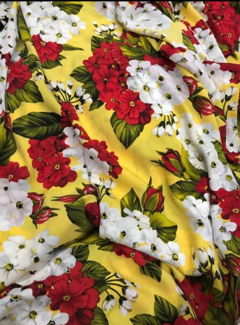 Vải lụa hoa cẩm tú cầu đẹp về 3 màu