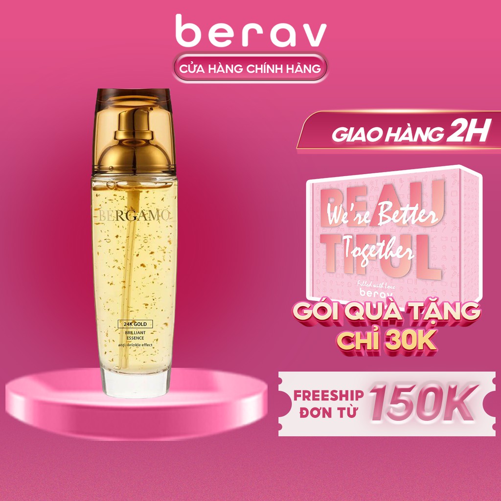 SERUM BERGAMO Nâng Cơ, Dưỡng Da 24K GOLD Brilliant Essence 110ml