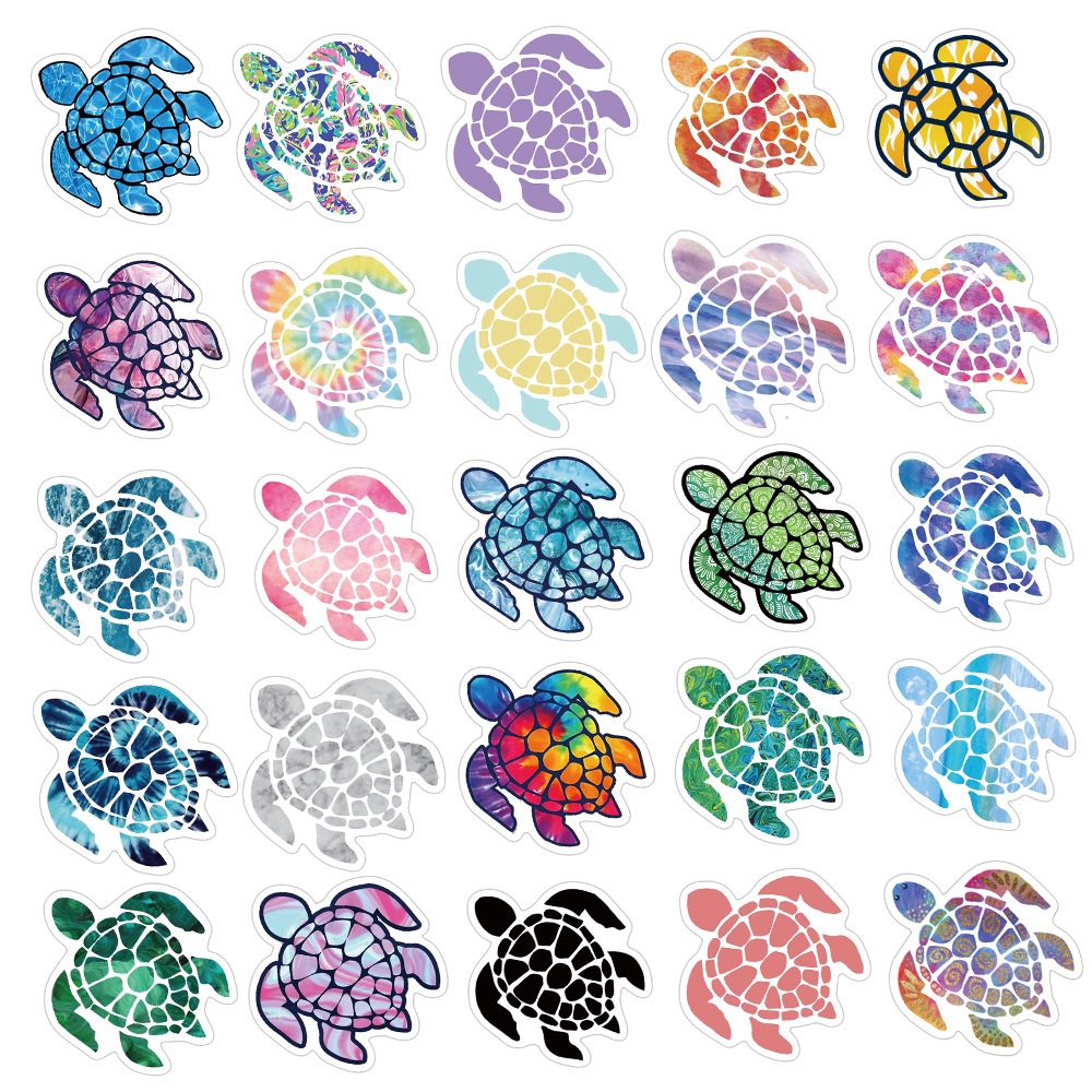 Set 41 Hình Dán Rùa Biển Nhiều Màu Sắc Dùng Để Trang Trí