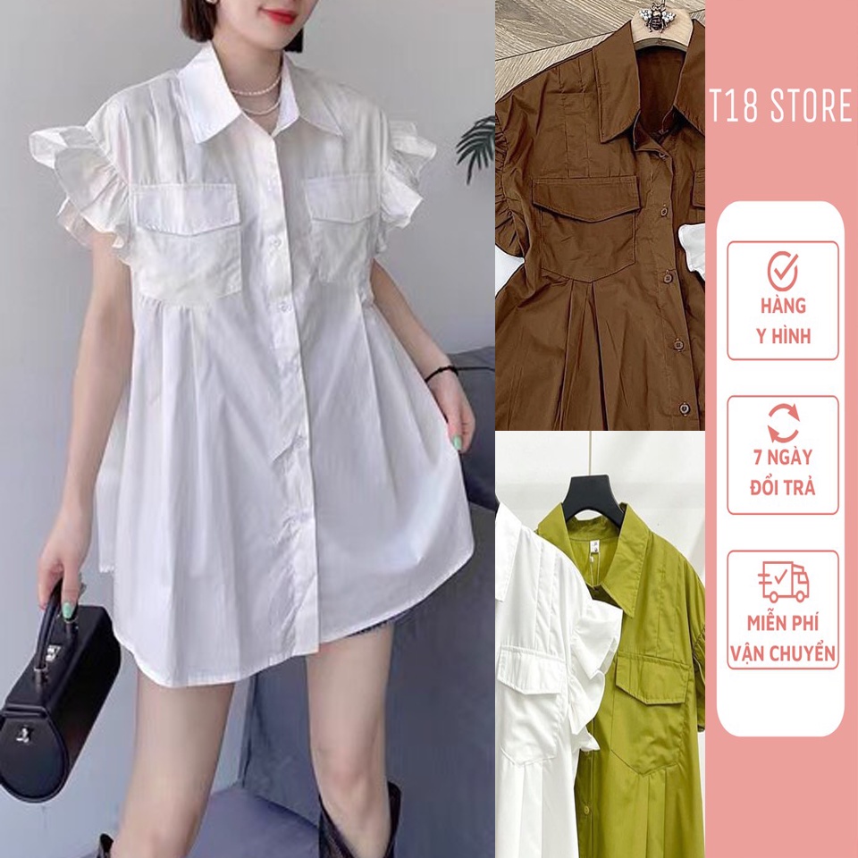 Áo sơ mi cánh tiên nữ dáng rộng tay bèo SM25