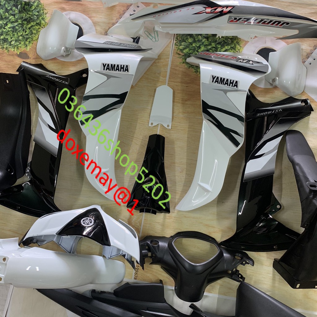Fuil bộ vỏ nhựa /dàn áo xe JUPITER MX /JUPITER GRAVITA MÀU TRẮNG,mủ trắng nguyên sinh loại 1