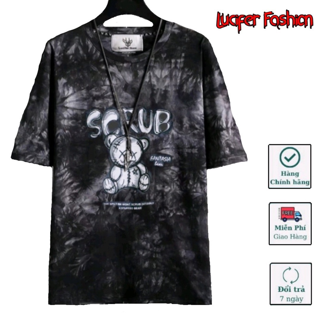 Áo phông from rộng_nam,nữ-100% cotton_Áo phông loang xám T-222