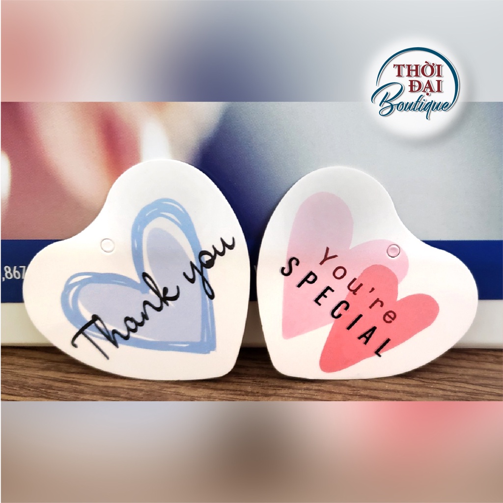 100c - Tag treo giấy hình trái tim
