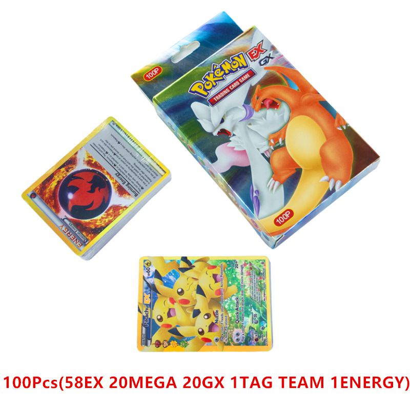 Set 100 Thẻ Bài Pokemon TCG Tiếng Anh EX GX