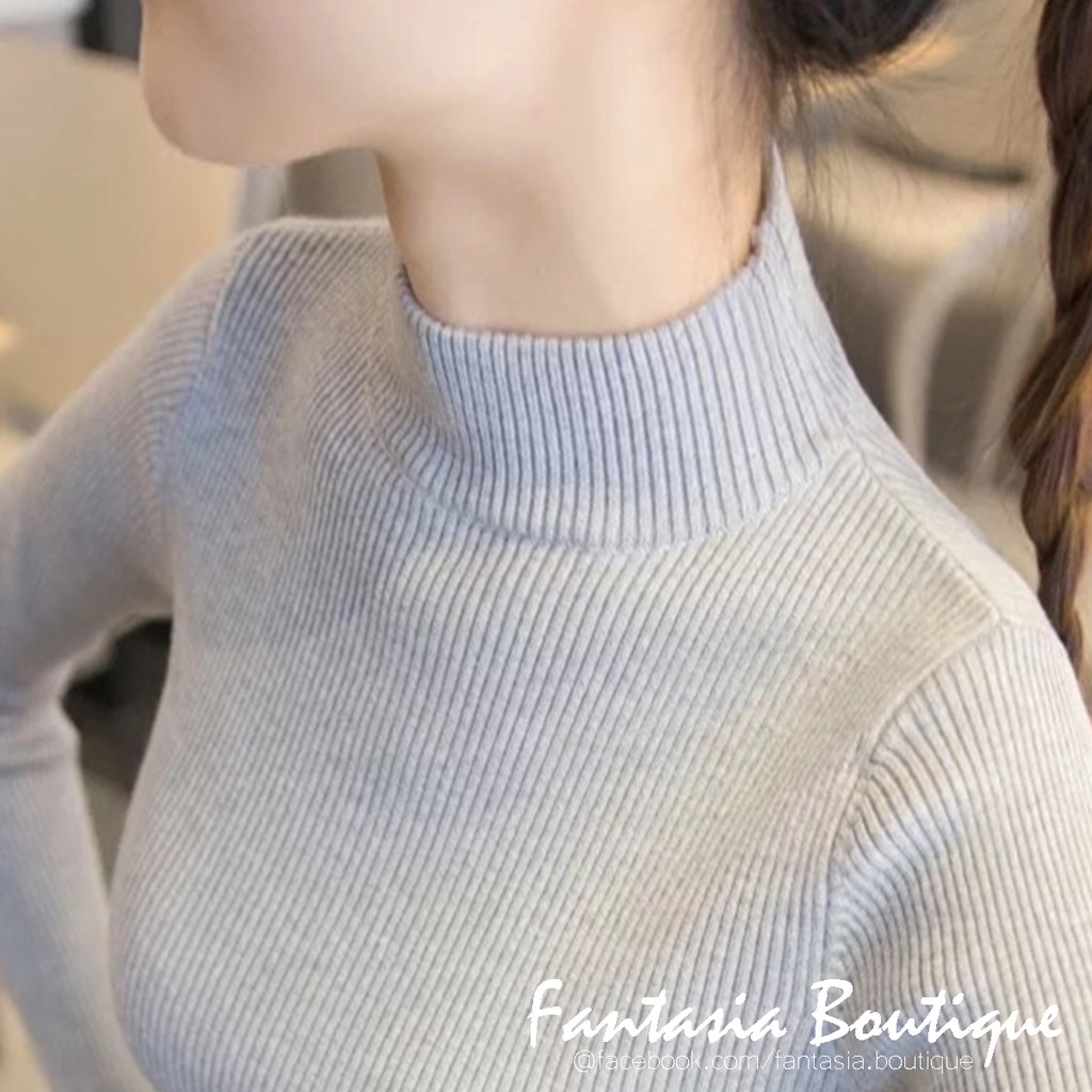 ÁO THUN NỮ GÂN LEN CỔ LỌ TAY DÀI | BigBuy360 - bigbuy360.vn