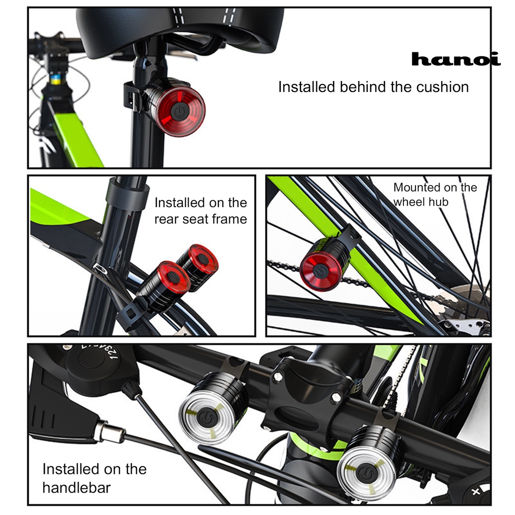 Đèn LED hậu cảnh báo 3 kiểu chống nước cho xe đạp