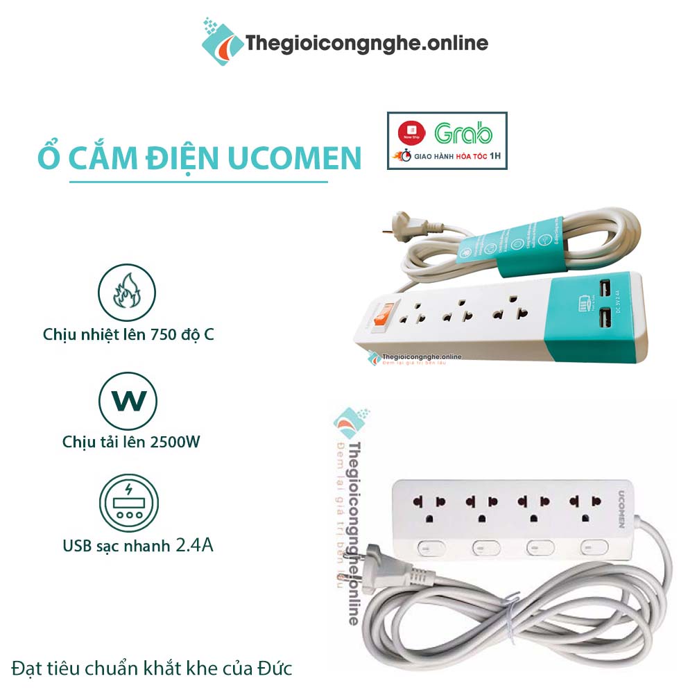 Ổ cắm điện THÔNG MINH chuẩn CHÂU ÂU 04 công tắc độc lập