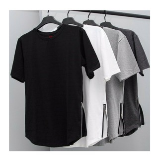 [Ảnh thật] Áo thun tay lỡ Zipper khóa kéo 2 bên hông [ áo thun tay lỡ unisex nam nữ đều mặc được ]