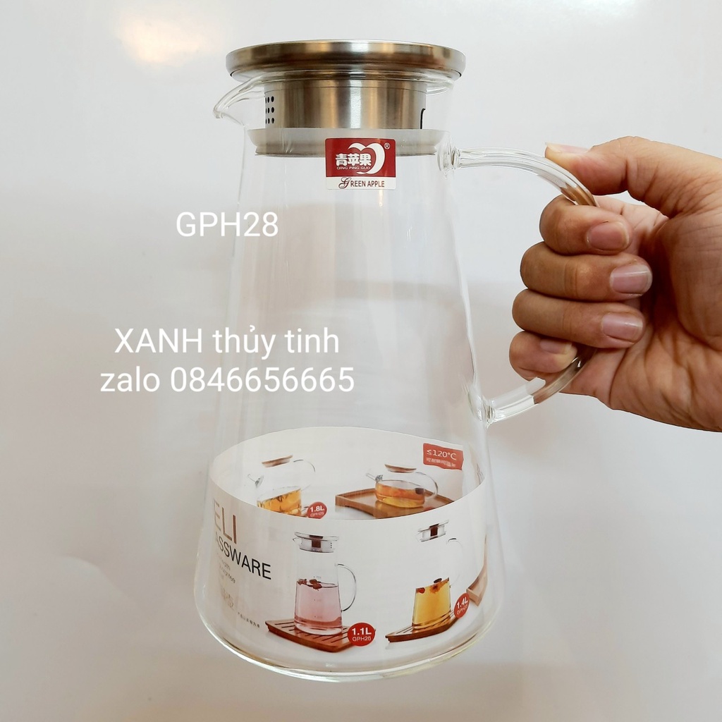 Bình thủy tinh nắp inox 1800ml - mã GPH28