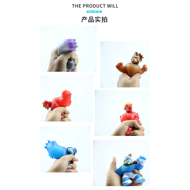 Đồ Chơi Xốp Squishy Giảm Stress Hình Siêu Anh Hùng Goo Jit Zu Dễ Thương Cho Bé