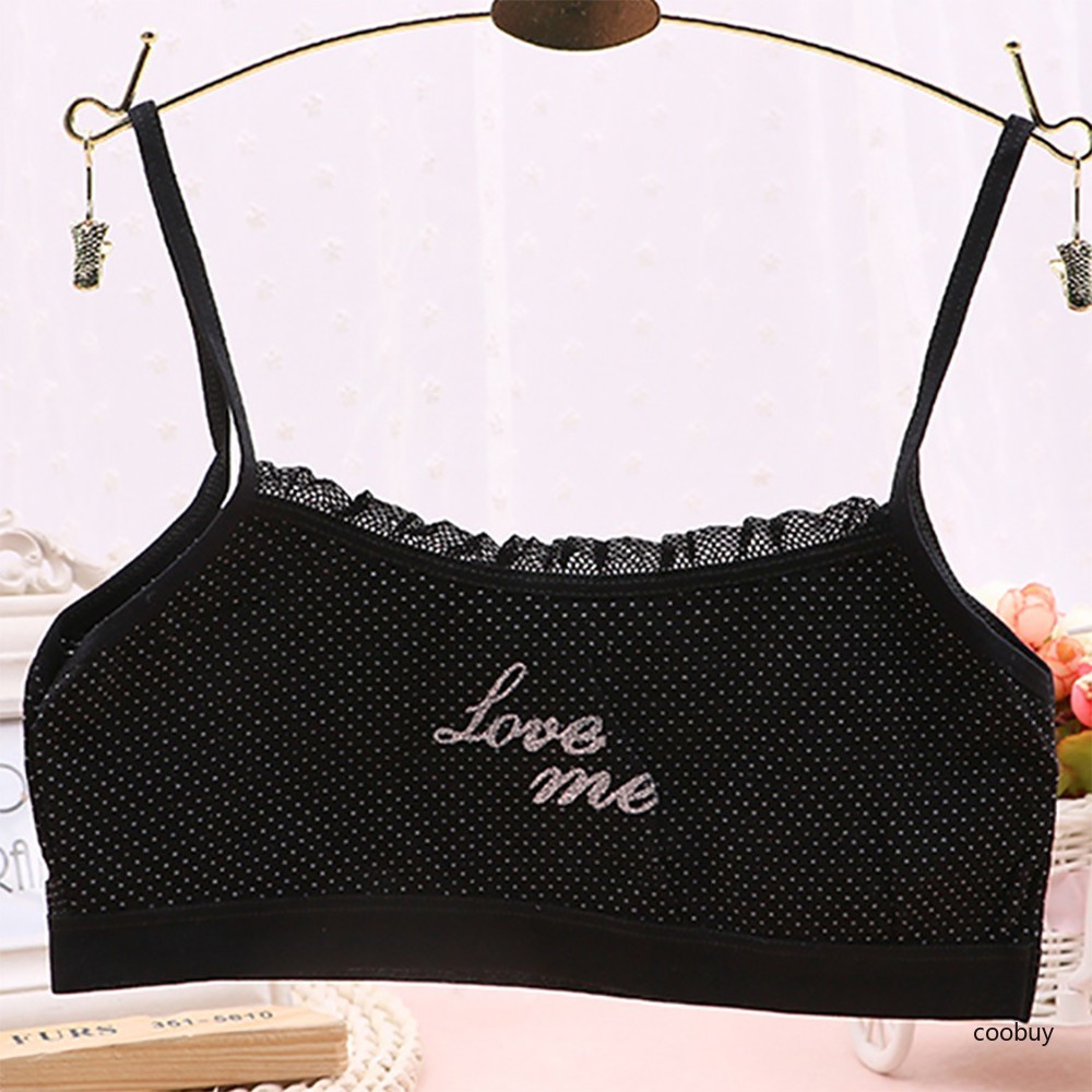 Áo lót không gọng không đường may thoáng khí in họa tiết chữ thời trang dành cho bé gái