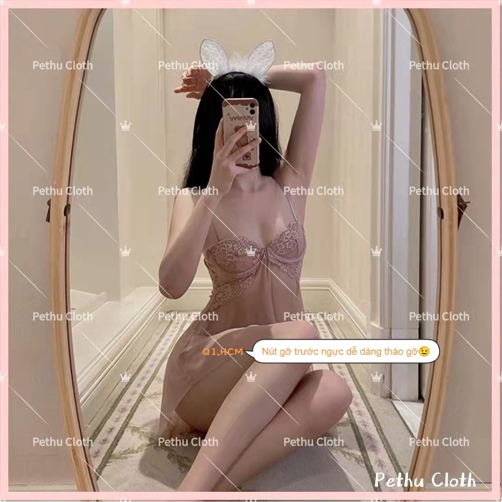 （Q1,HCM)  có quần lótĐồ ngủ sexy nữ2 dây ren ngực chéo lưng với quyến rũ-40-65kg--010